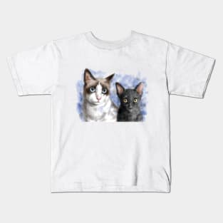 Cat pet portrait watercolor painting Kids T-Shirt